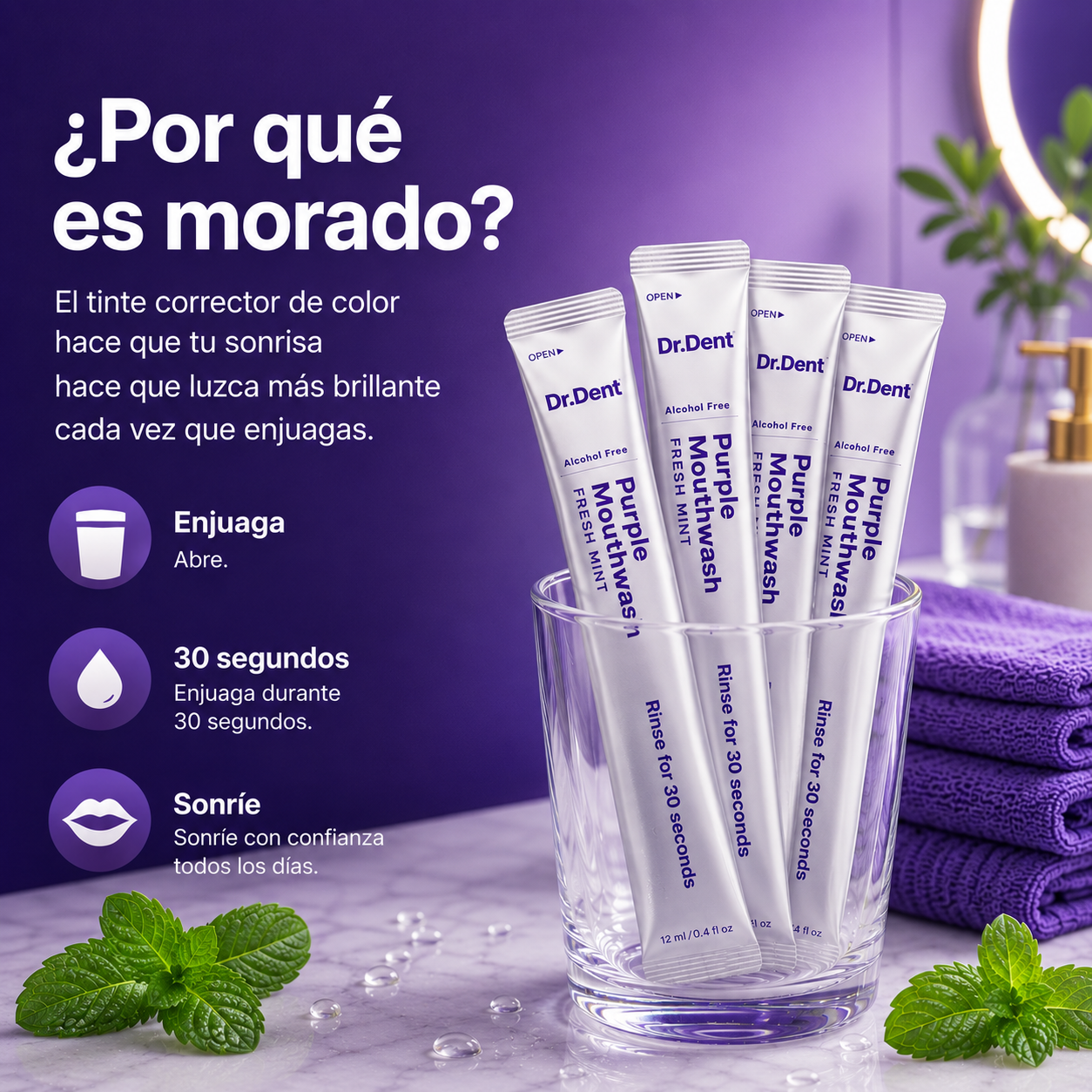 Enjuague Bucal Morado | Blanqueador Dental
